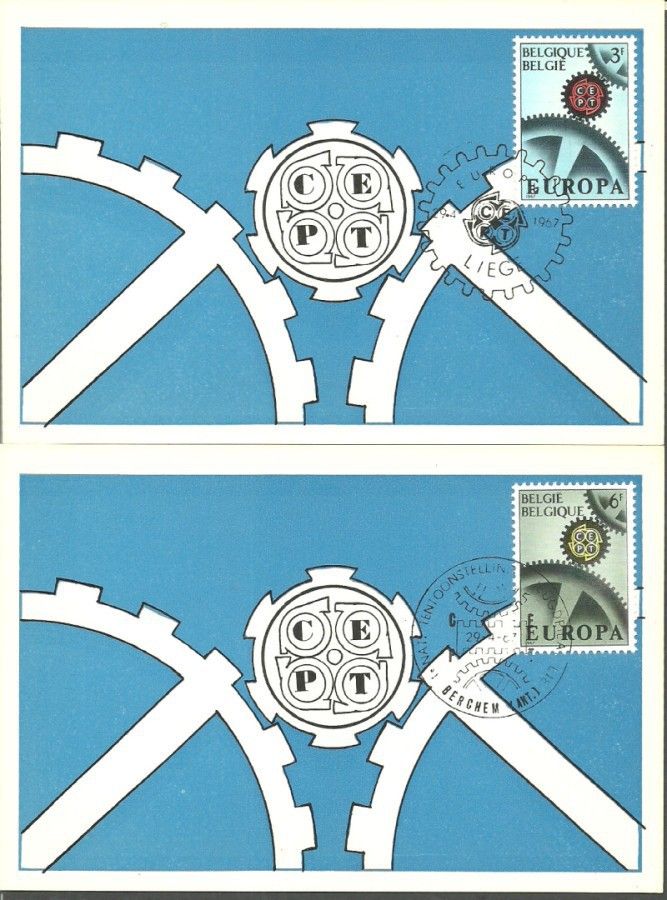 Znaczek Belgia 1967 Mi 1472-1473 Karta Max