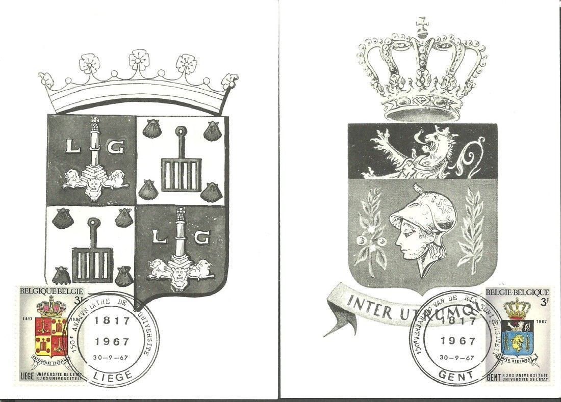 Znaczek Belgia 1967 Mi 1489-1490 Karta Max