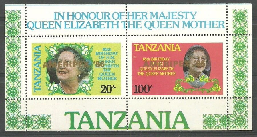 Znaczek Tanzania 1986 Mi bl A62A Czyste **
