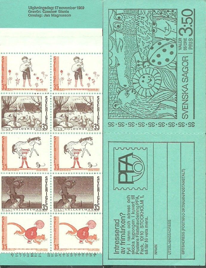 Znaczek Szwecja 1969 Mi mh 23 Czyste **