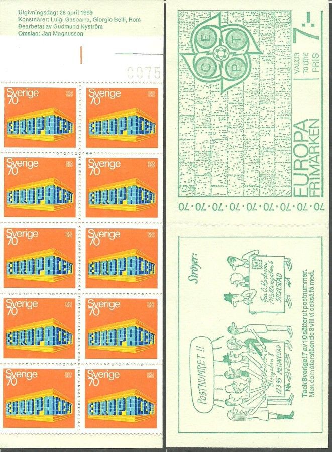 Znaczek Szwecja 1969 Mi mh 634D Czyste **