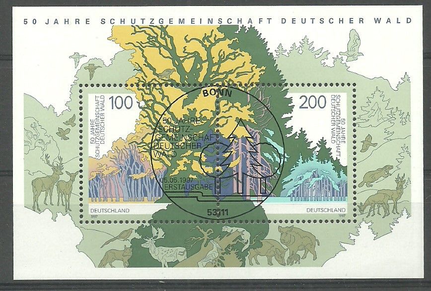 Znaczek Niemcy 1997 Mi abo bl 38 Stemplowane