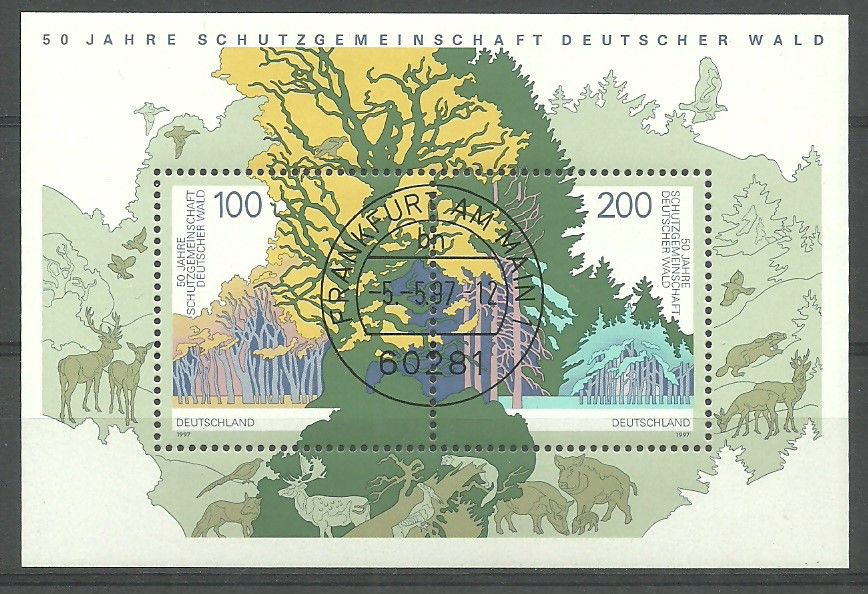 Znaczek Niemcy 1997 Mi abo bl 38 Stemplowane