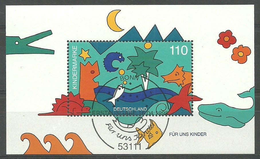 Znaczek Niemcy 1998 Mi abo bl 42 Stemplowane