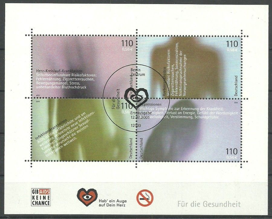 Znaczek Niemcy 2001 Mi abo bl 54 Stemplowane