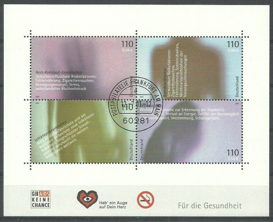 Znaczek Niemcy 2001 Mi abo bl 54 Stemplowane