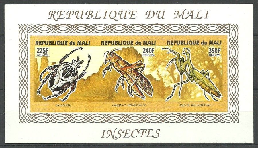 Znaczek Mali 1994 Mi ark 1297-1299B Czyste **