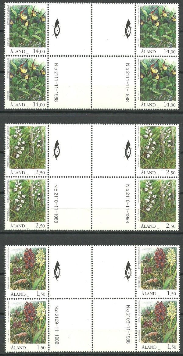 Znaczek Wyspy Alandzkie 1989 Mi 33-35 Czyste **