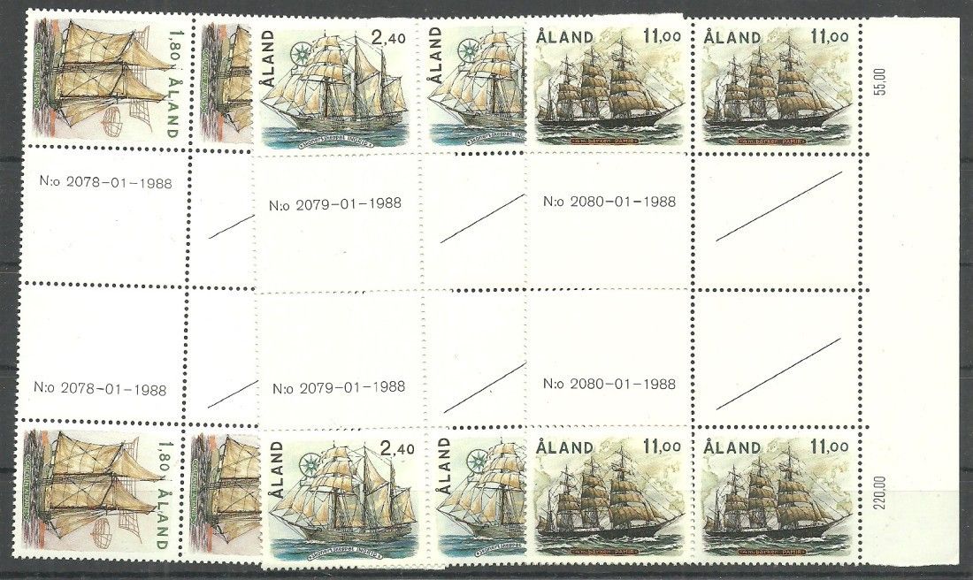 Znaczek Wyspy Alandzkie 1988 Mi 28-30 Czyste **