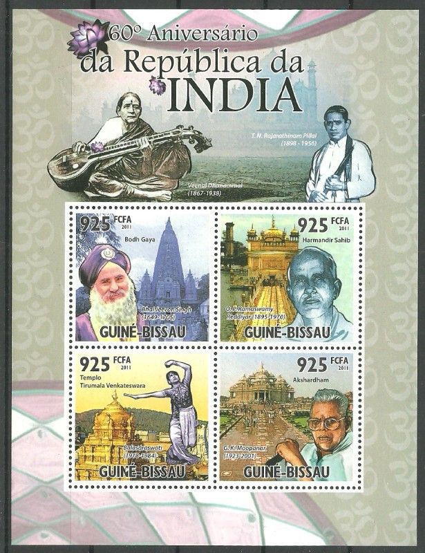 Znaczek Gwinea Bissau 2011 Mi ark 5239-5242 Czyste **