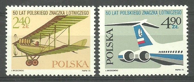 Znaczek Polska 1975 Mi 2398-2399 Fi 2251-2252 Czyste **