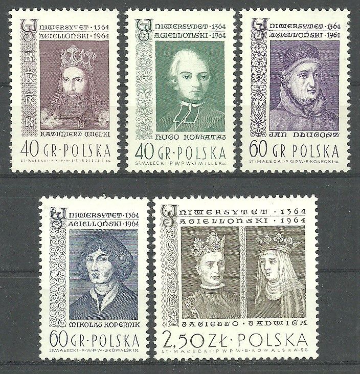 Znaczek Polska 1964 Mi 1485-1489 Fi 1337-1341 Czyste **