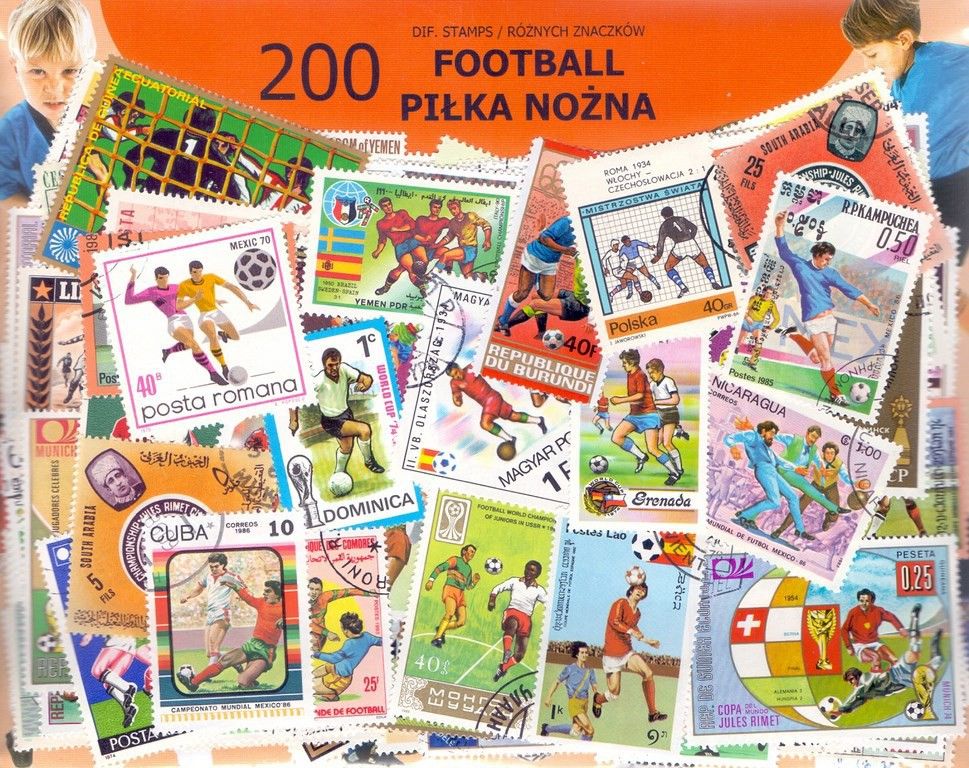 Znaczek PIŁKA NOŻNA 200 znaczków
