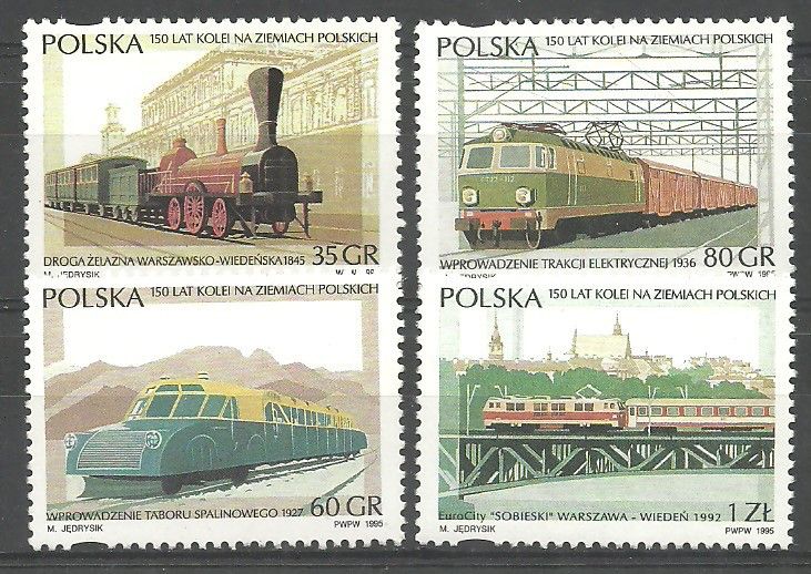 Znaczek Polska 1995 Mi 3541-3544 Fi 3393-3396 Czyste **