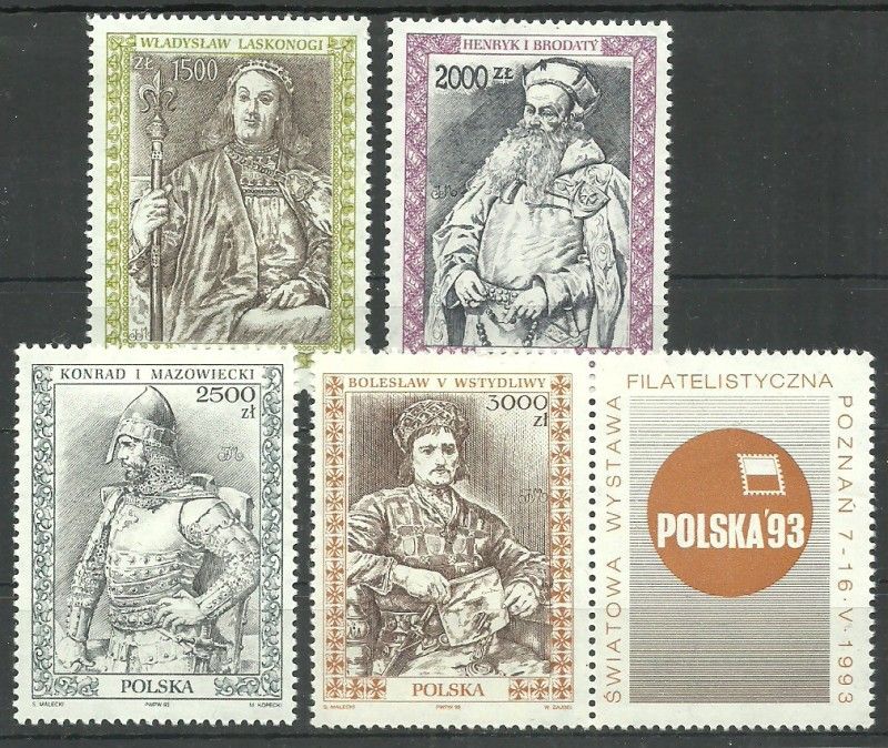 Znaczek Polska 1993 Mi zf 3434-3437 Fi zf 3286-3289 Czyste **