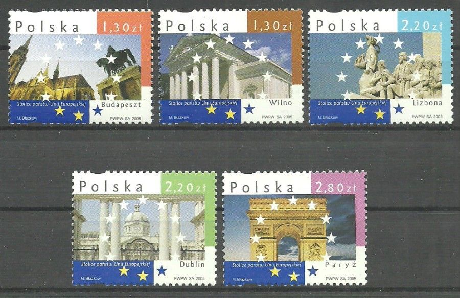 Znaczek Polska 2005 Mi 4215-4219 Fi 4065-4069 Czyste **