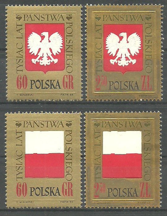 Znaczek Polska 1966 Mi 1689-1692 Fi 1541-1544 Czyste **