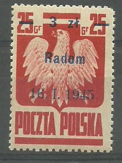 Znaczek Polska 1945 Mi 390VIII Fi 348a Czyste **