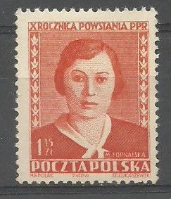Znaczek Polska 1952 Mi 723 Fi 585 Czyste **