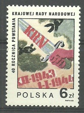 Znaczek Polska 1983 Mi 2898 err Fi 2750 B1 Czyste **