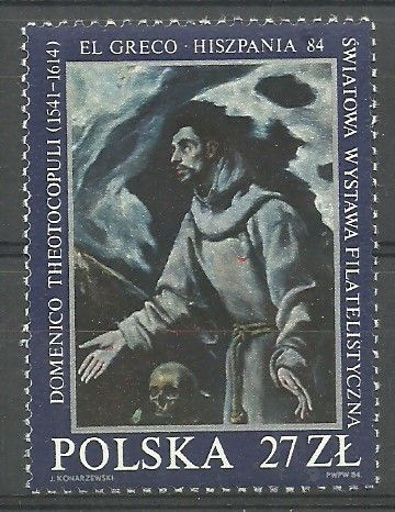 Znaczek Polska 1984 Mi 2912 err Fi 2764 B1 Czyste **