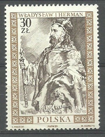 Znaczek Polska 1989 Mi 3228 err Fi 3080 B1 Czyste **