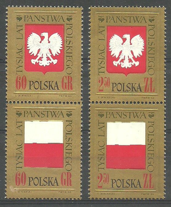 Znaczek Polska 1966 Mi 1689-1692 Fi 1541-1544 Czyste **