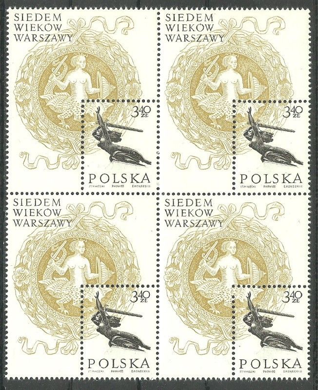 Znaczek Polska 1965 Mi bl 37 Fi bl 46 Czyste **