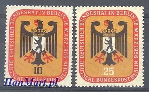 Znaczek Berlin Niemcy 1956 Mi 136-137 Czyste **