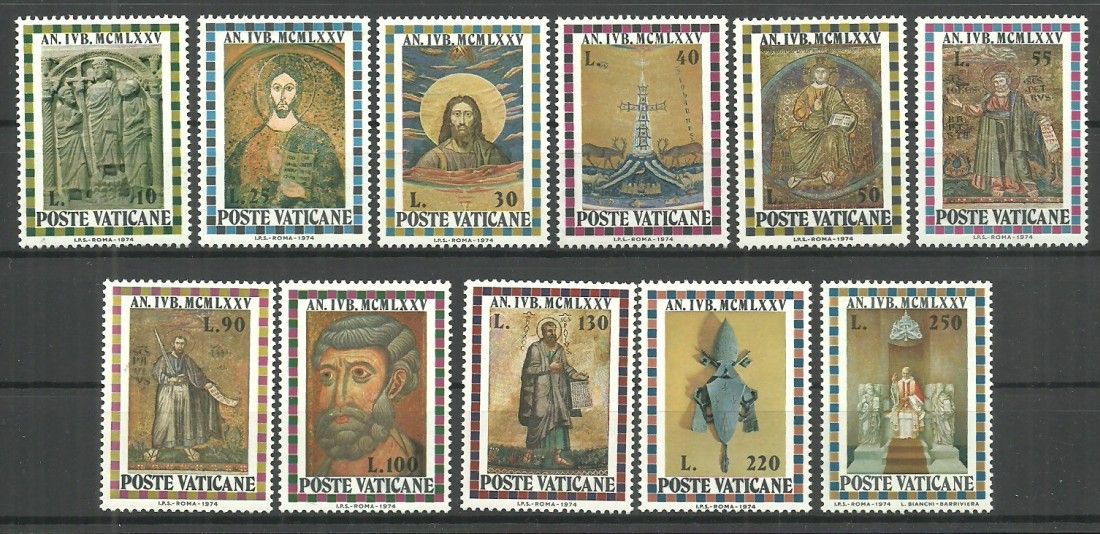 Znaczek Watykan 1974 Mi 646-656 Czyste **