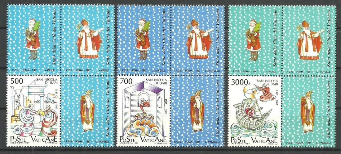 Znaczek Watykan 1988 Mi 934-936 Czyste **
