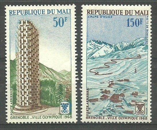 Znaczek Mali 1968 Mi 160-161 Czyste **
