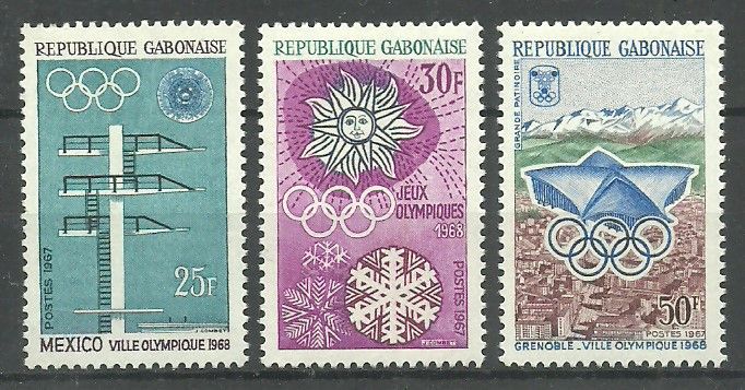 Znaczek Gabon 1967 Mi 270-272 Czyste **