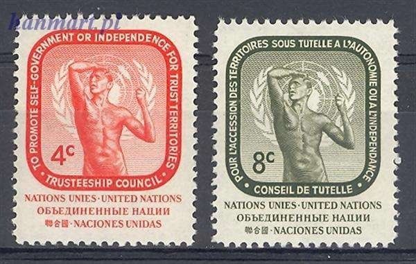 Znaczek Narody Zjednoczone Nowy Jork 1959 Mi 80-81 Czyste **