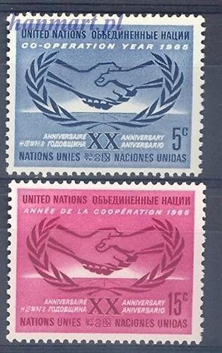 Znaczek Narody Zjednoczone Nowy Jork 1965 Mi 154-155 Czyste **