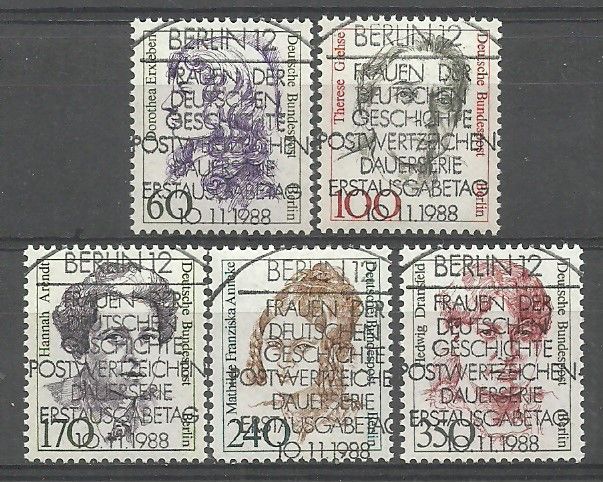 Znaczek Berlin, Niemcy 1988 Mi abo824-828 Stemplowane