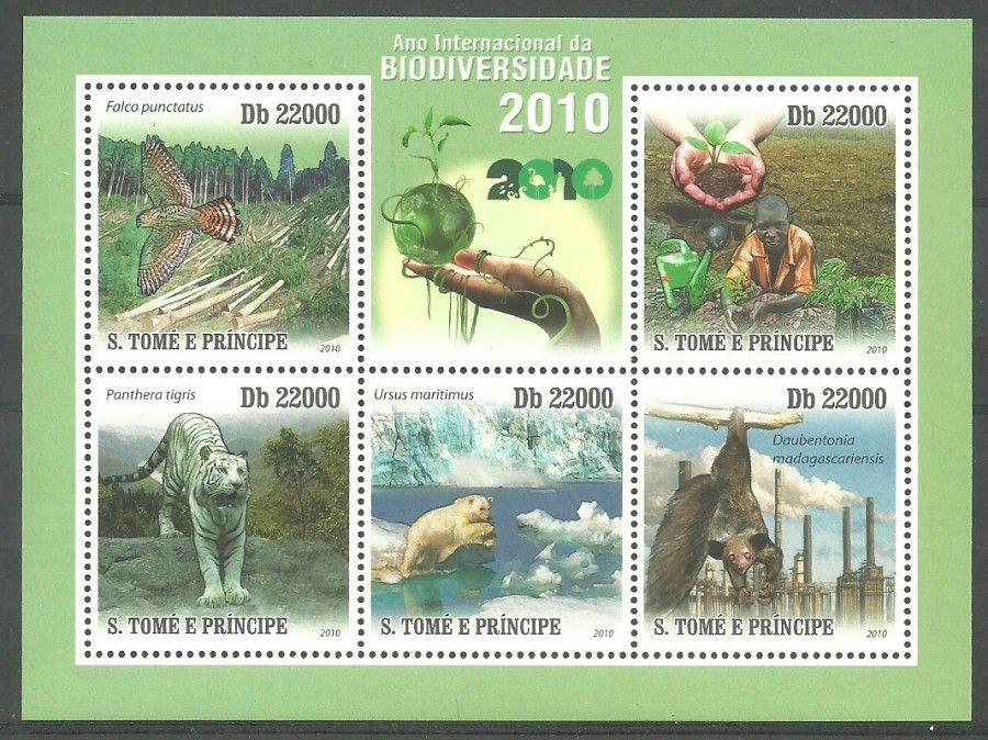 Znaczek Wyspy Św. Tomasza i Książęca 2010 Mi ark 4686-4690 Czyste **