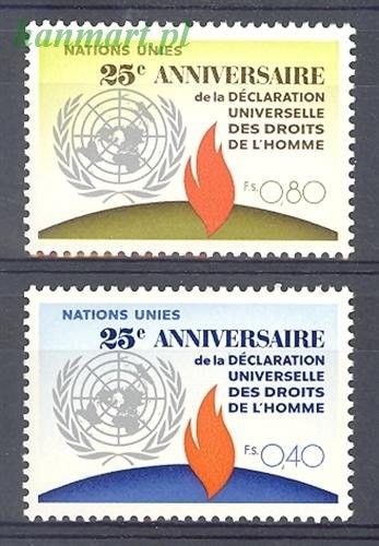 Znaczek Narody Zjednoczone Genewa 1973 Mi 35-36 Czyste **