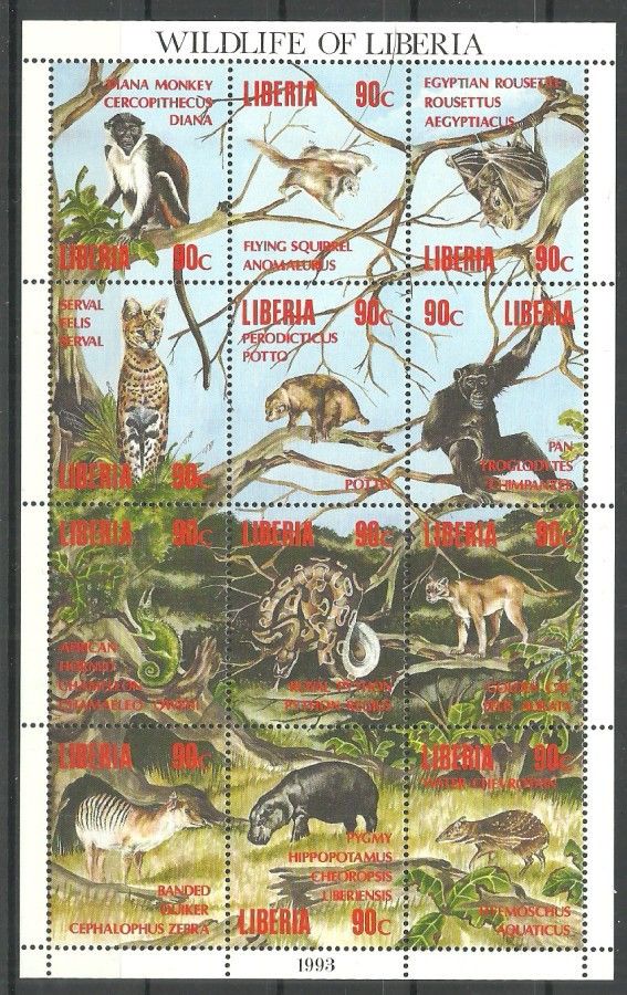 Znaczek Liberia 1993 Mi ark 1546-1575 Czyste **