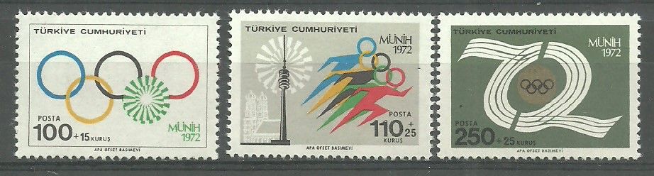 Znaczek Turcja 1972 Mi 2261-2263 Czyste **