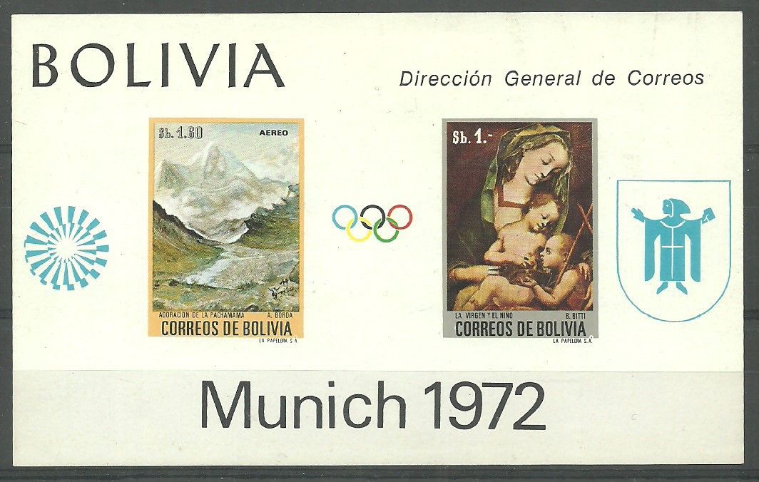 Znaczek Boliwia 1972 Mi bl 34 Czyste **