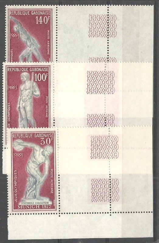 Znaczek Gabon 1972 Mi 470-472 Czyste **