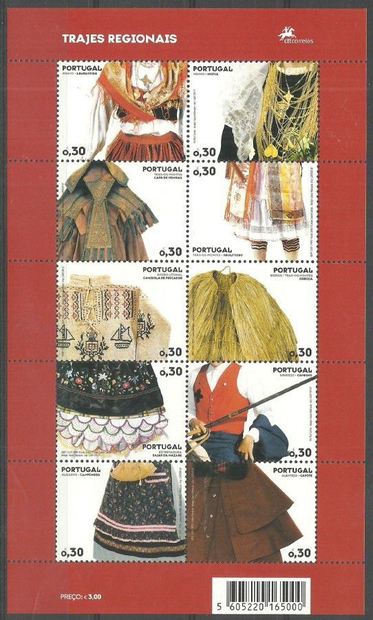 Znaczek Portugalia 2007 Mi ark 3125-3134 Czyste **