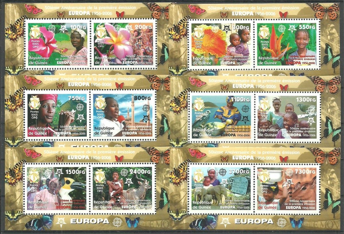 Znaczek Gwinea 2006 Mi bl 915-920 Czyste **