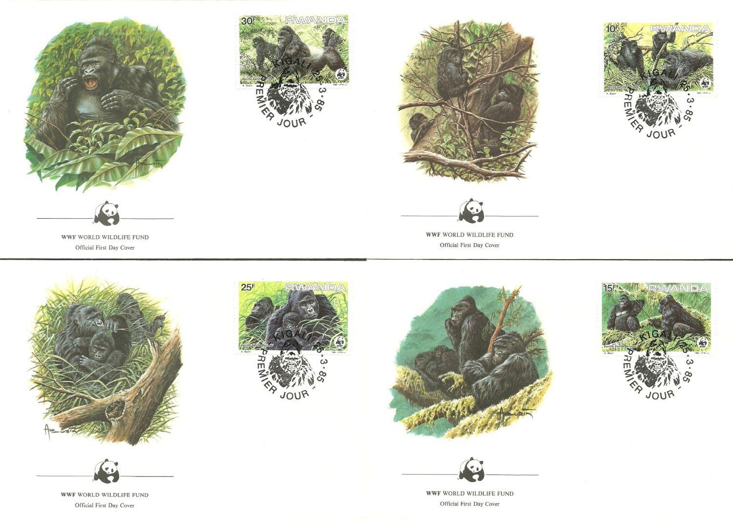 Znaczek Rwanda 1985 Mi 1292-1295 FDC