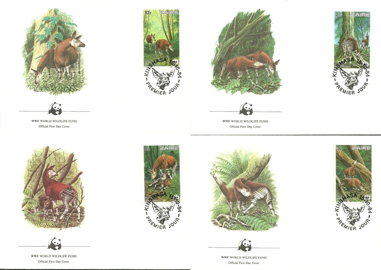 Znaczek Kongo Kinszasa / Zair 1984 Mi 875-878 FDC