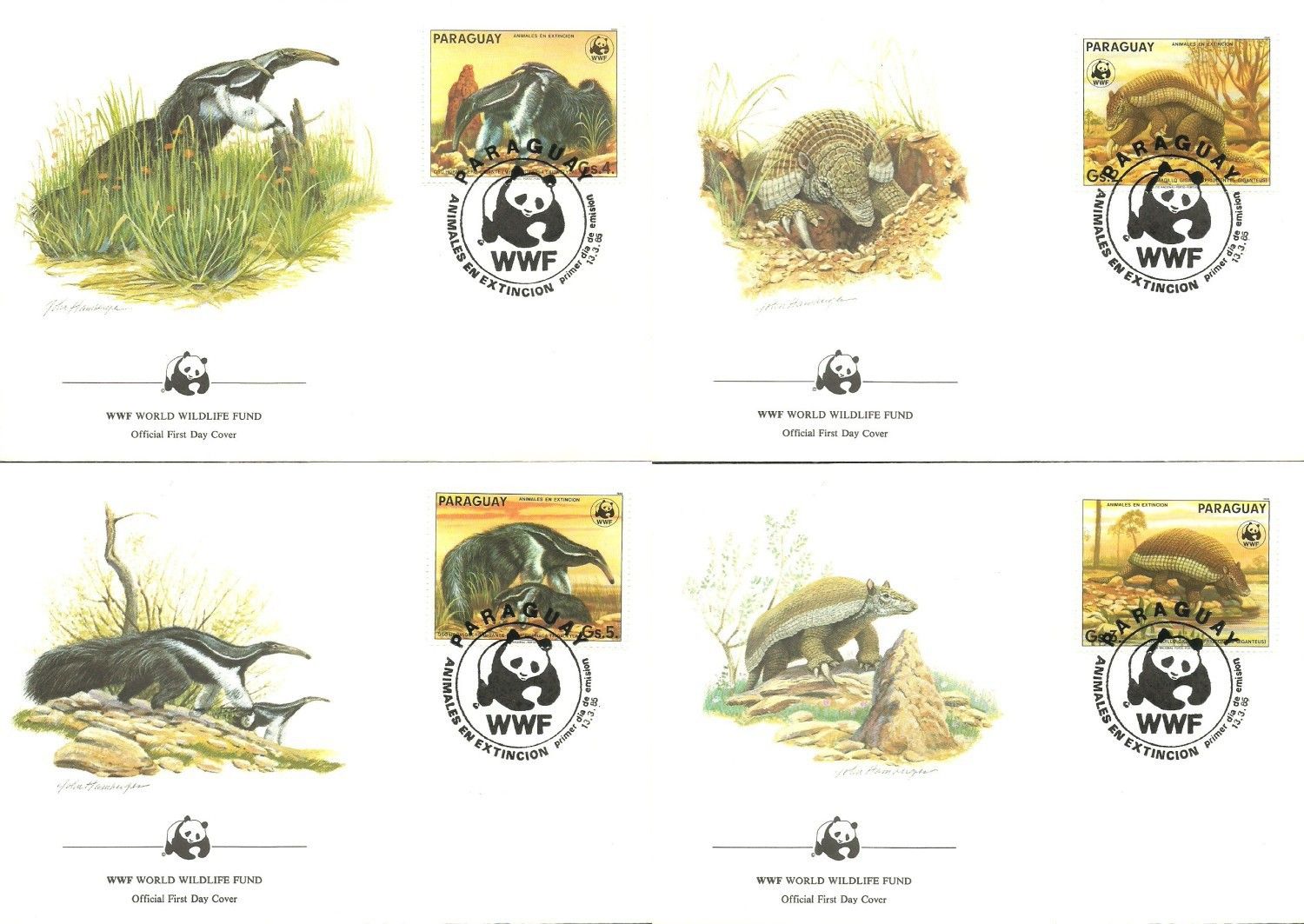 Znaczek Paragwaj 1985 Mi 3854-3857 FDC