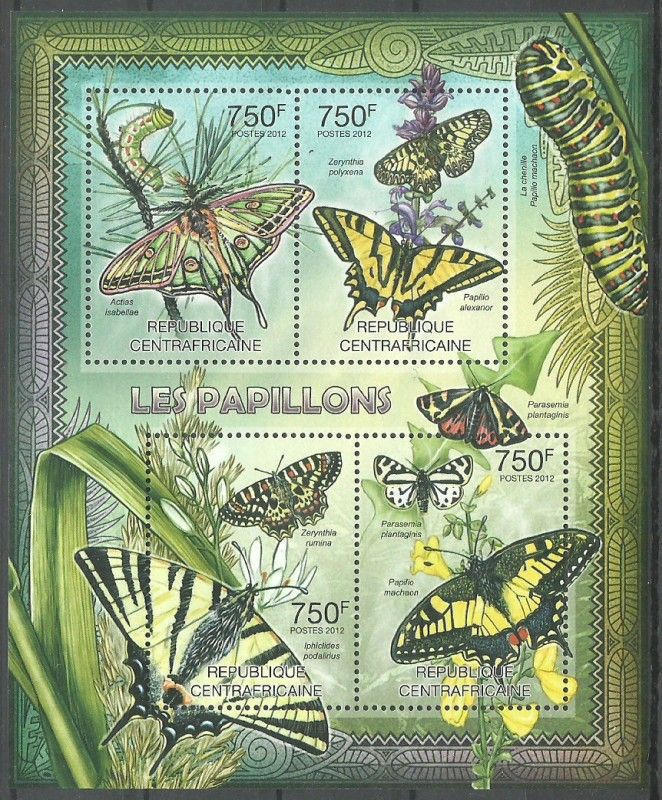 Znaczek Republika Środkowoafrykańska 2012 Mi ark 3622-3625 Czyste **