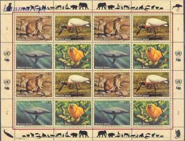 Znaczek Narody Zjednoczone Genewa 1994 Mi ark 245-248 Czyste **