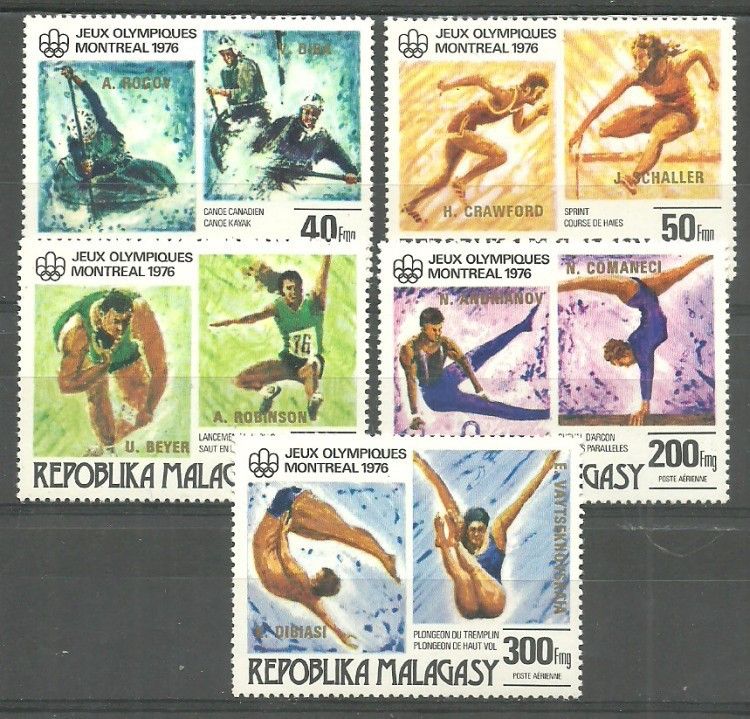 Znaczek Madagaskar 1976 Mi pr 822-826 Czyste **